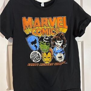 Vintage  Marvel Comics Earths Greatest Heroes Sz Medium Black T Shirt